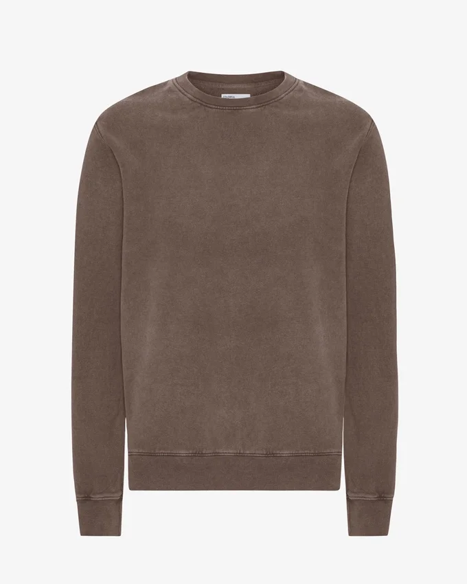 Suéter Classic Organic de cuello redondo - Barro descolorido