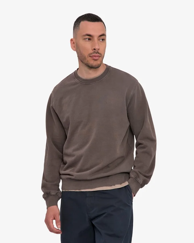 Suéter Classic Organic de cuello redondo - Barro descolorido