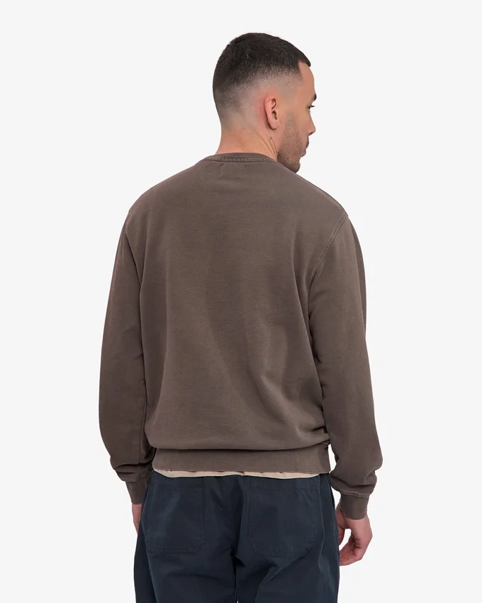 Suéter Classic Organic de cuello redondo - Barro descolorido
