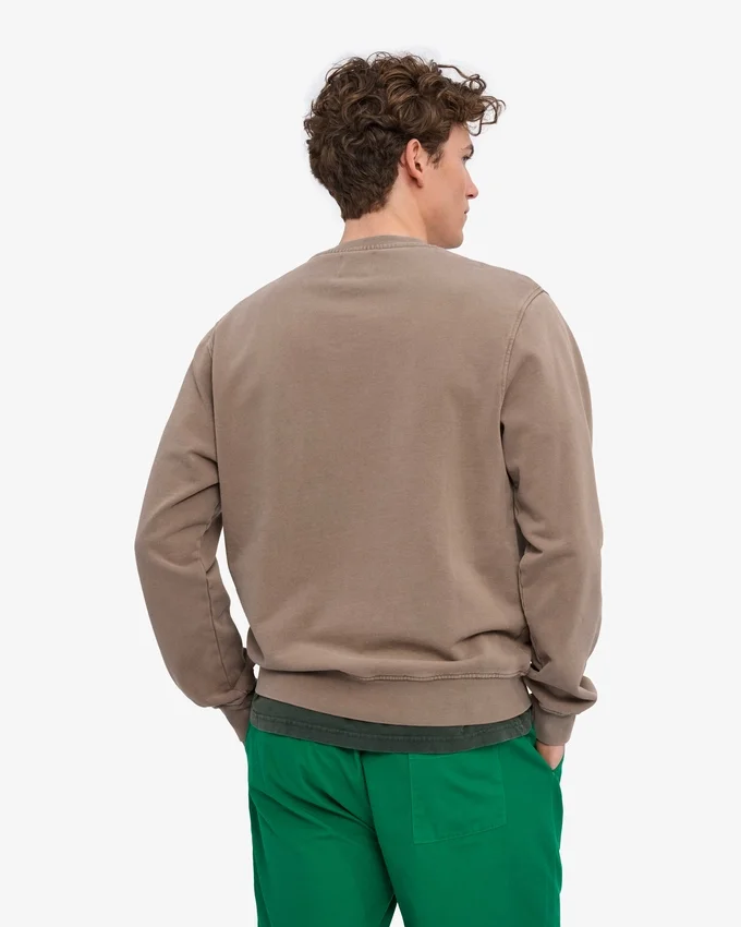 Suéter Classic Organic de cuello redondo - Caqui descolorido