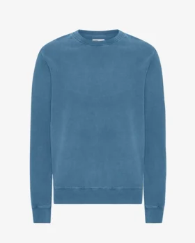 Suéter Classic Organic de cuello redondo - Índigo descolorido