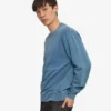 Suéter Classic Organic de cuello redondo - Índigo descolorido
