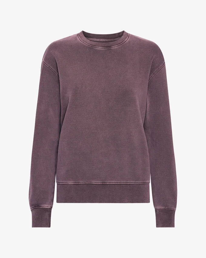 Suéter Classic Organic de cuello redondo para mujer - Uva descolorida