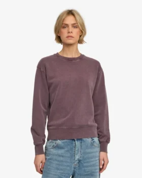Suéter Classic Organic de cuello redondo para mujer – Uva descolorida