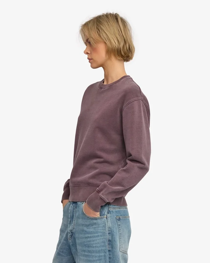 Suéter Classic Organic de cuello redondo para mujer - Uva descolorida