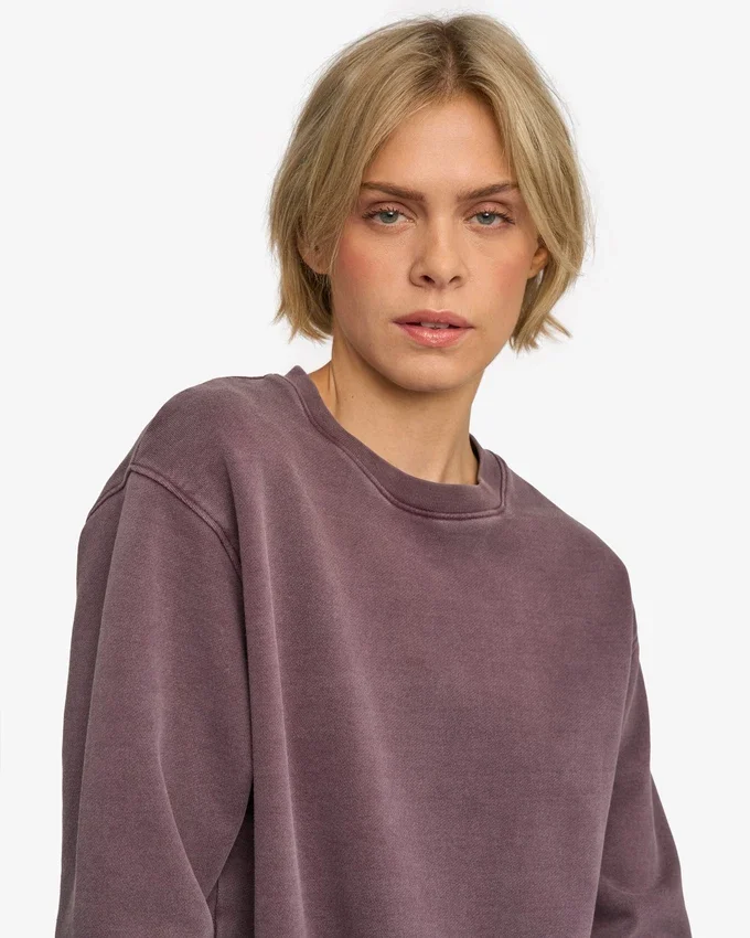 Suéter Classic Organic de cuello redondo para mujer - Uva descolorida
