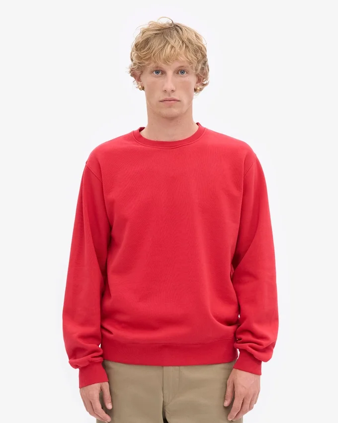 Suéter Classic Organic de cuello redondo - Rojo escarlata
