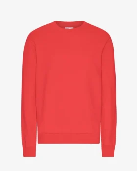 Suéter Classic Organic de cuello redondo - Rojo mandarina
