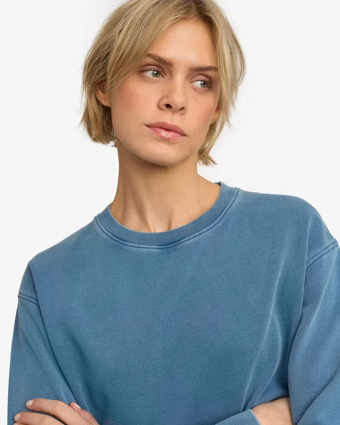 Suéter Classic Organic para mujer - Índigo descolorido