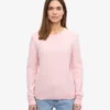 Suéter clásico de cuello redondo de lana merino para mujer - Azul marino