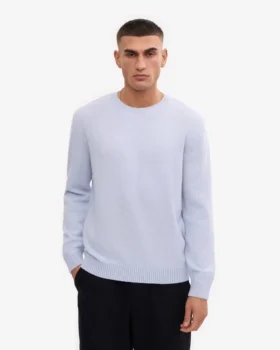 Suéter clásico de lana merino – Azul polar