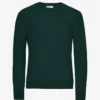 Suéter clásico de lana merino con cuello redondo - Verde esmeralda