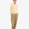 Suéter clásico de lana merino para mujer - Amarillo suave