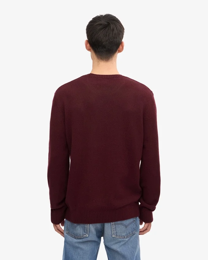 Suéter clásico de lana merino - Rojo sangre de buey