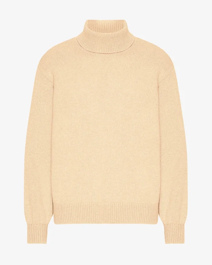 Suéter de cuello alto de lana merino - Amarillo suave