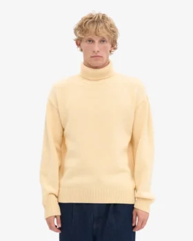 Suéter de cuello alto de lana merino – Amarillo suave