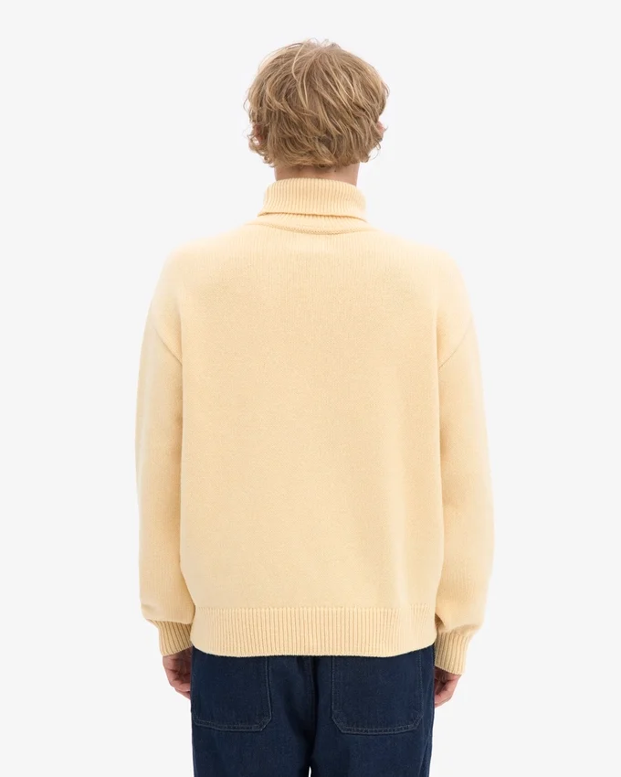 Suéter de cuello alto de lana merino - Amarillo suave