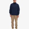 Suéter de cuello alto de lana merino - Azul marino