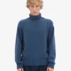 Suéter de cuello alto de lana merino - Azul petróleo