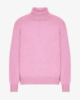 Suéter de cuello alto de lana merino - Flor de cerezo
