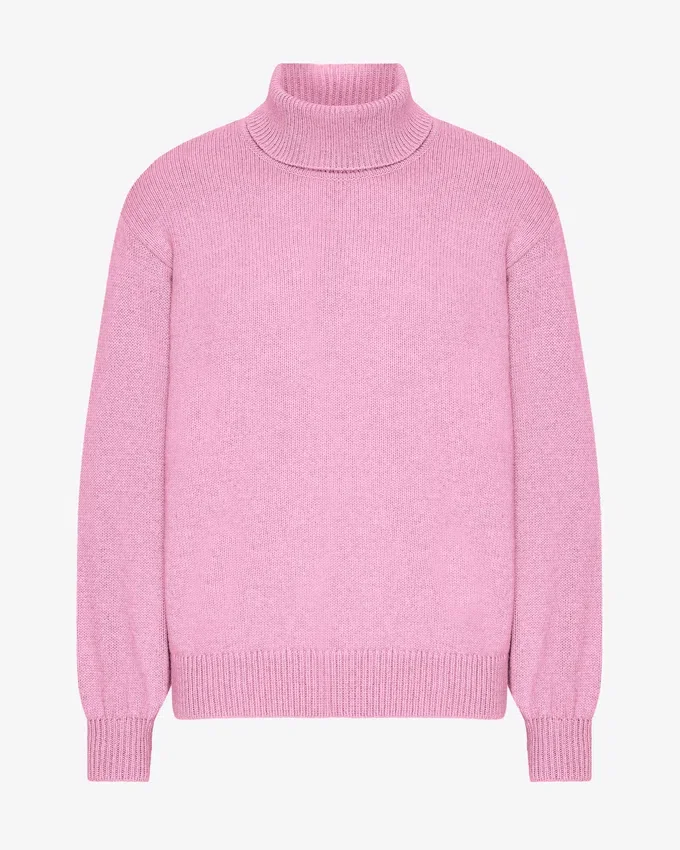 Suéter de cuello alto de lana merino - Flor de cerezo