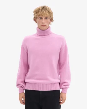 Suéter de cuello alto de lana merino – Flor de cerezo
