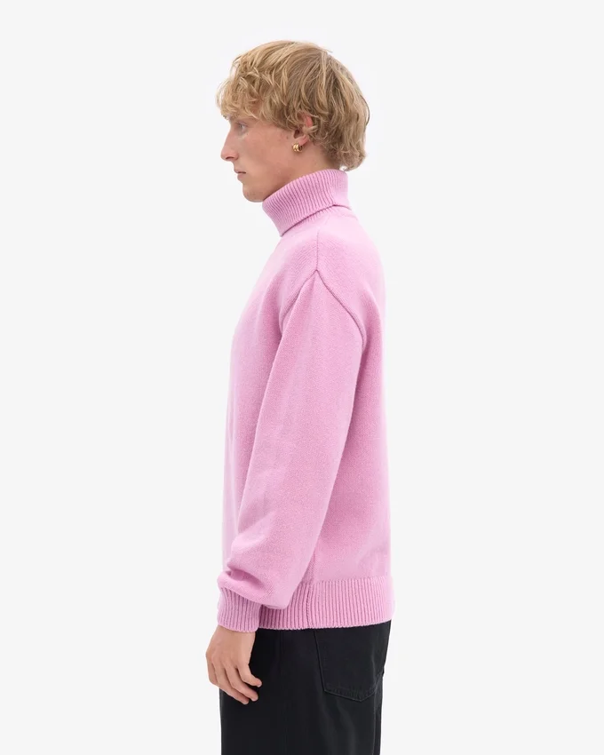 Suéter de cuello alto de lana merino - Flor de cerezo