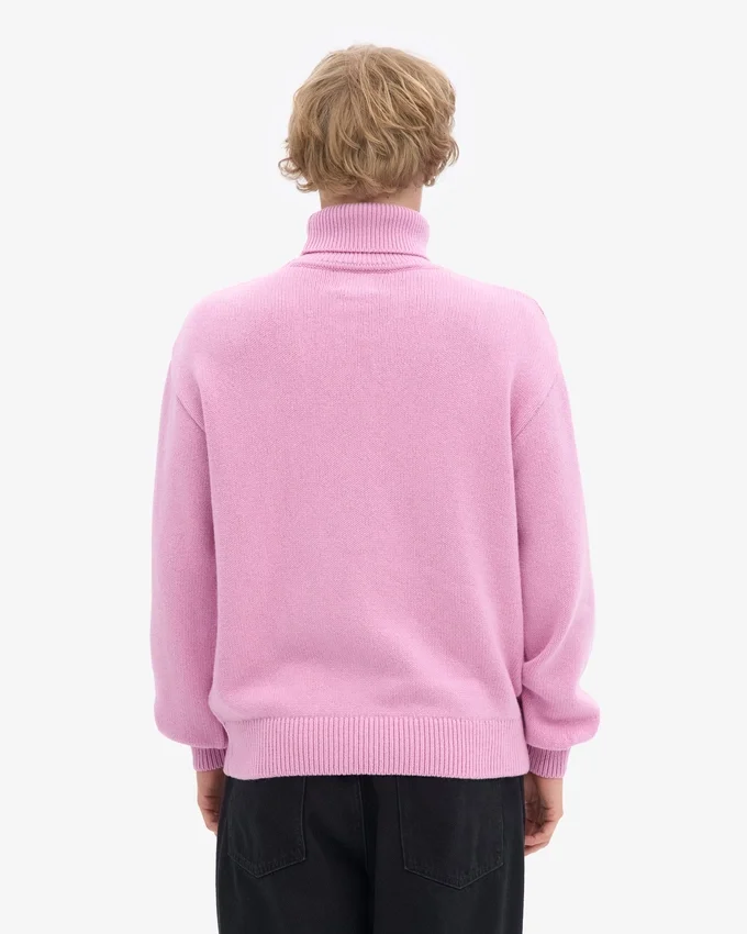 Suéter de cuello alto de lana merino - Flor de cerezo