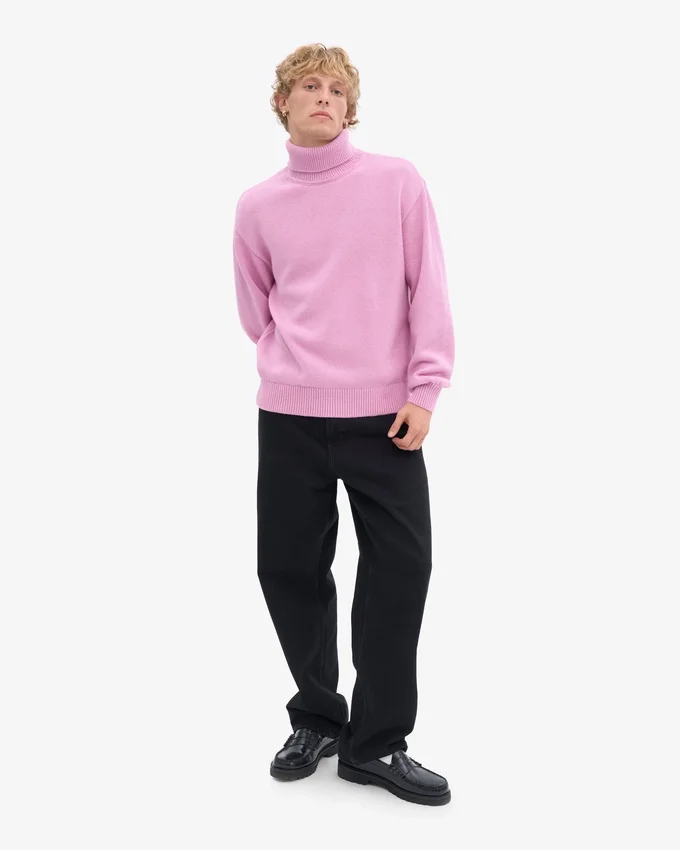 Suéter de cuello alto de lana merino - Flor de cerezo