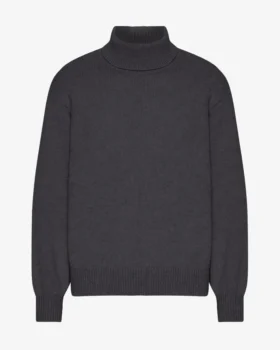Suéter de cuello alto de lana merino - Gris lava