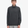 Suéter de cuello alto de lana merino - Gris lava