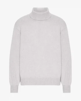 Suéter de cuello alto de lana merino - Mezcla de nieve