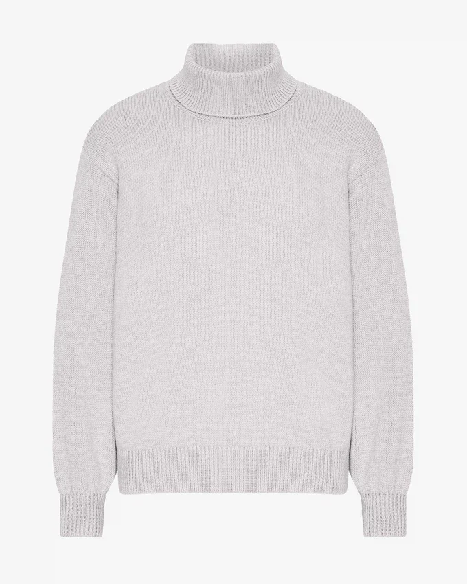 Suéter de cuello alto de lana merino - Mezcla de nieve