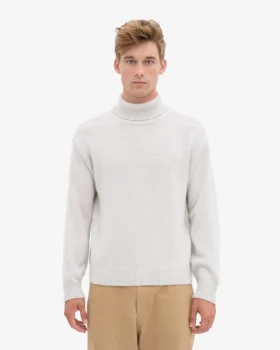 Suéter de cuello alto de lana merino – Mezcla de nieve