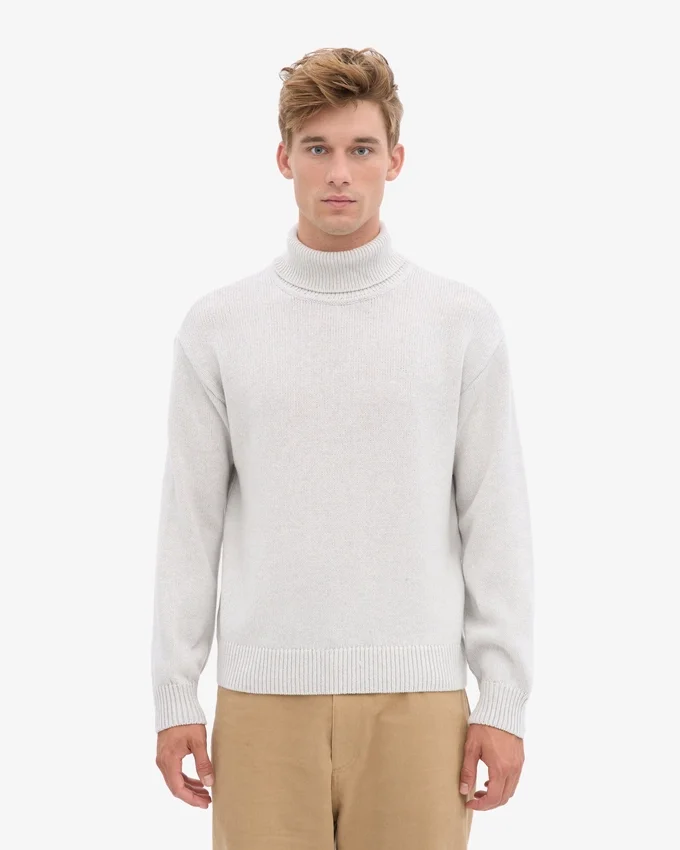 Suéter de cuello alto de lana merino - Mezcla de nieve