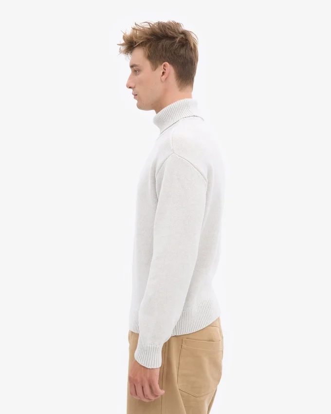 Suéter de cuello alto de lana merino - Mezcla de nieve