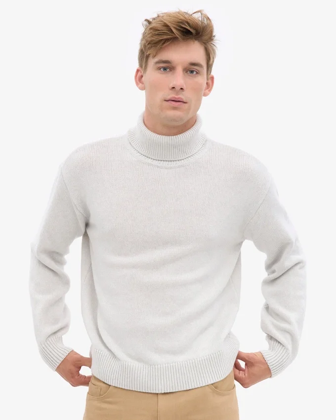 Suéter de cuello alto de lana merino - Mezcla de nieve