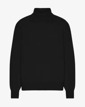 Suéter de cuello alto de lana merino - Negro intenso