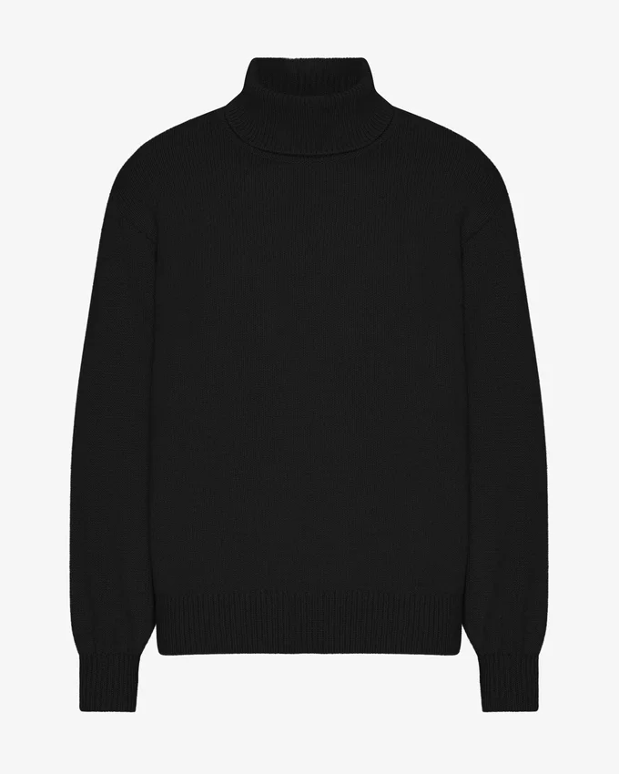 Suéter de cuello alto de lana merino - Negro intenso