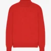 Suéter de cuello alto de lana merino - Rojo mandarina
