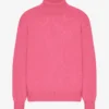 Suéter de cuello alto de lana merino - Rosa chicle