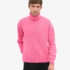 Suéter de cuello alto de lana merino - Rosa chicle