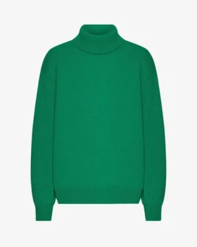 Suéter de cuello alto de lana merino - Verde Kelly