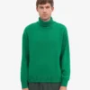 Suéter de cuello alto de lana merino - Verde Kelly