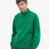 Suéter de cuello alto de lana merino - Verde Kelly