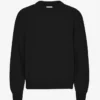 Suéter de cuello redondo de lana merino de talla grande - Negro intenso