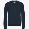 Suéter de cuello redondo de lana merino ligera - Azul marino