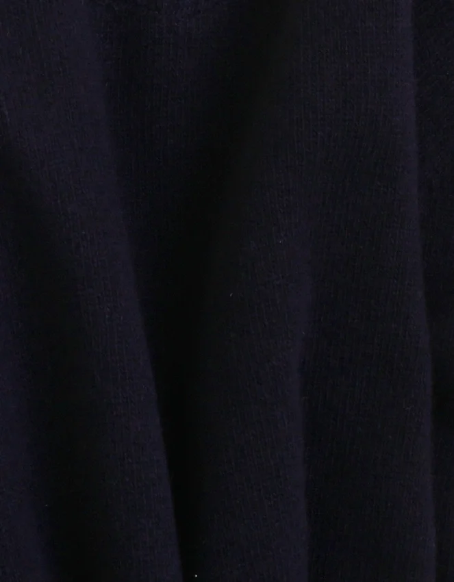 Suéter de cuello redondo de lana merino ligera - Azul marino