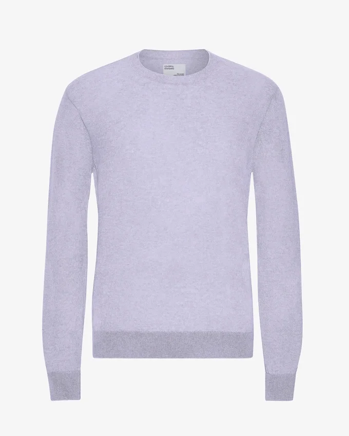Suéter de cuello redondo de lana merino ligera - Lavanda suave