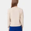 Suéter de cuello redondo de lana merino ligera para mujer - Azul polar